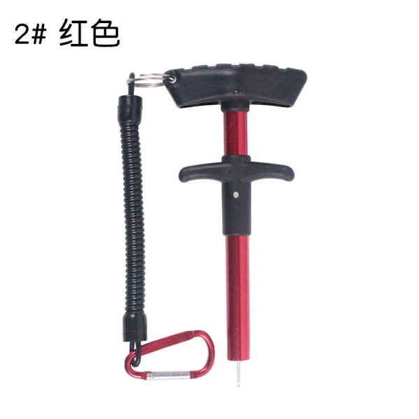 Alumiiniseoskannettava T-koukku-uuttaja Kalakoukun erotin 2 # red+red buckle spring rope