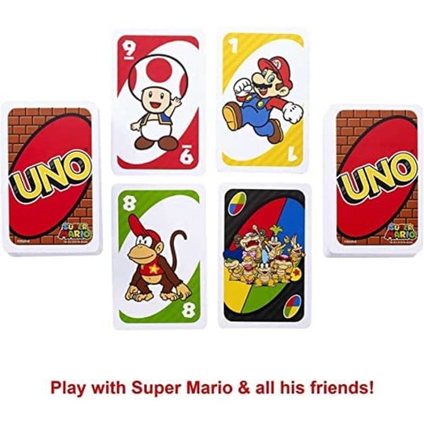 DRD00 - UNO Super Mario-kortspel, lämpligt för 2-10 spelare super mario bros