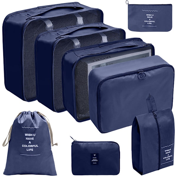 Åtta delar vattentät reseförvaringsväska Digital Bag - Navy Blue suit