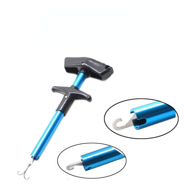 Aluminiumlegering Bärbar T-krok Extractor Fiskkrok Separator 3 # gray+black buckle spring rope