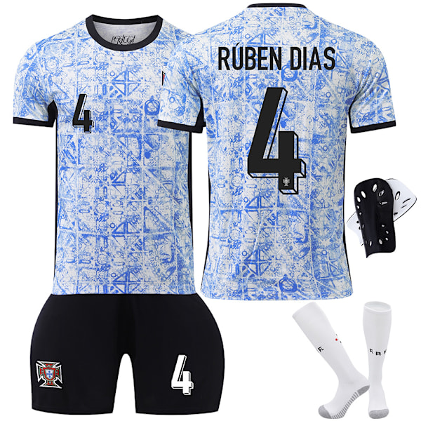 Portugals fotbollsmatchtröja 2024, borta, nr 7 Cristiano Ronaldo 8B Fee 11 Phillips Europacup tröjset, gränsöverskridande version No. 11 30 yards