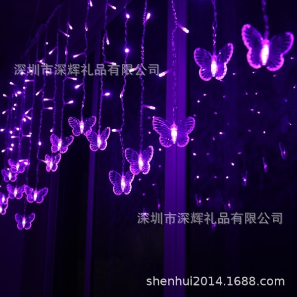 LED-valaisin riippuvalaisin häähuoneen koristevalot perhosvalo purple