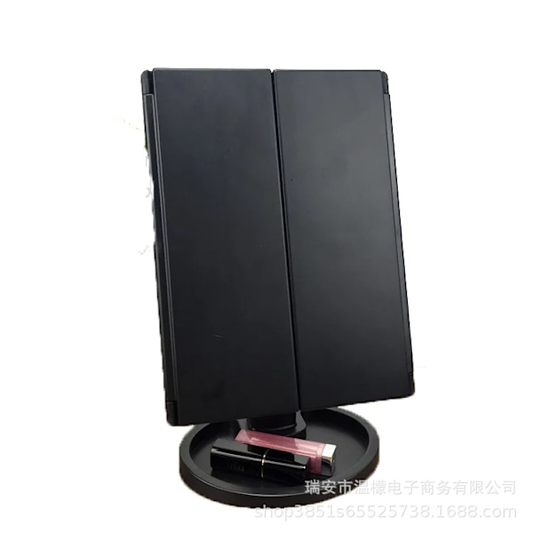 Intelligent LED kosmetisk spegel, USB trefaldig kosmetisk spegel pink 22-light usb model