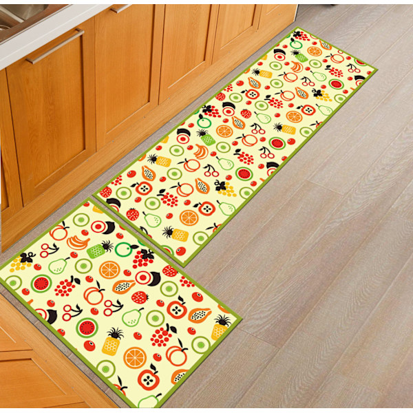 Köksmattor, sängmattor för sovrum kan maskintvättas. small fruit 40 * 60+40 * 120cm two packs