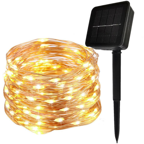 Solar Små färgade lampor String Lights Star Lights Outdoor 8模式-100灯-彩色