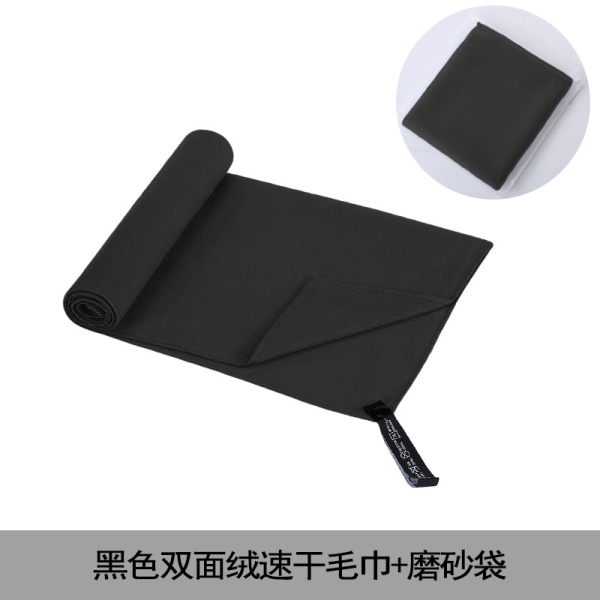 Mikrofiber Snabbtorkande sporthandduk Absorberande badhandduk Black circular mesh bag 40 * 80cm towel