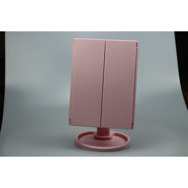 Intelligent LED kosmetisk spegel, USB trefaldig kosmetisk spegel pink 22-light usb model