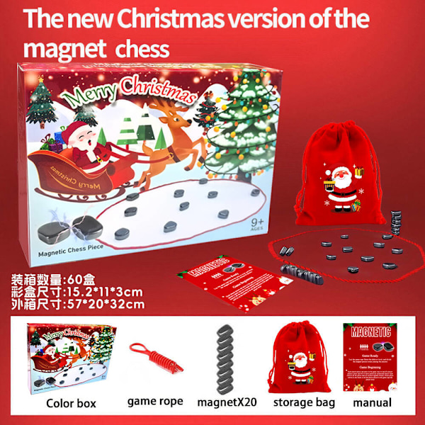 Magnetisk Effekt Schack Barnfritids Spel Interaktivt Brädspel Logiskt Tänkande Magnet Slaget Schack Pussel Leksak Christmas style  20
