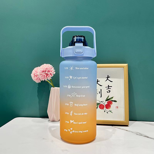 1900 ml lutning med stor kapacitet portabel sportvattenkokare för utomhusbruk Blue Pink Gradient 1900ml