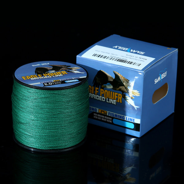 Pe Luya Line 8 Flätad fiskelina med starka hästar 4-part Dark Green -300 yards (274m) 3.0 # -30lb