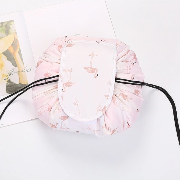Lazy Cosmetic Bag Portabel Reseförvaringsväska Lazy Bag 白色火烈鸟