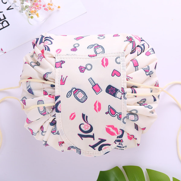 Lazy Cosmetic Bag Portabel Reseförvaringsväska Lazy Bag 米白俏佳人