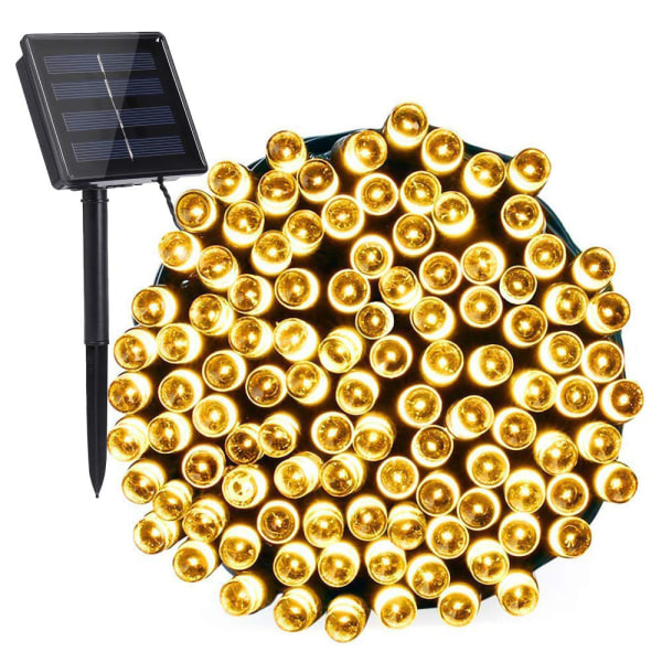 8-funktions Solar Light String Garden Light String Colored Lights 6.5米30灯暖白