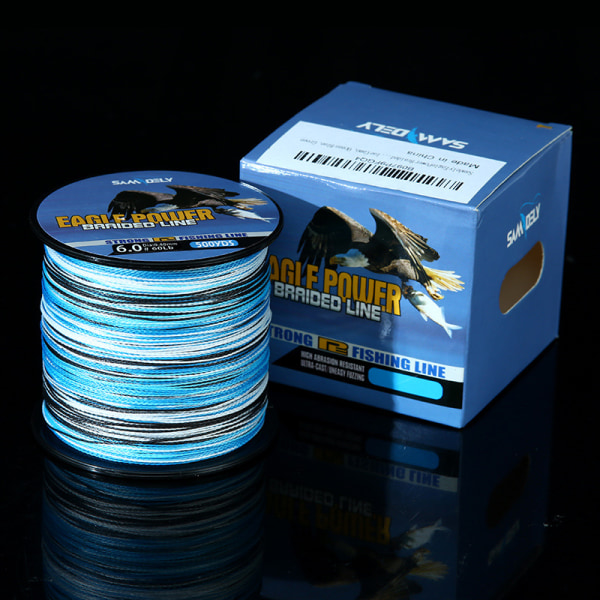 Pe Luya Line 8 Flätad fiskelina med starka hästar 4-part camouflage blue  (457m) 0.8 # -10lb