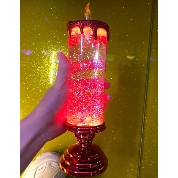 LED European Crafts Nightlight Färgglada drömkristallljus 红色