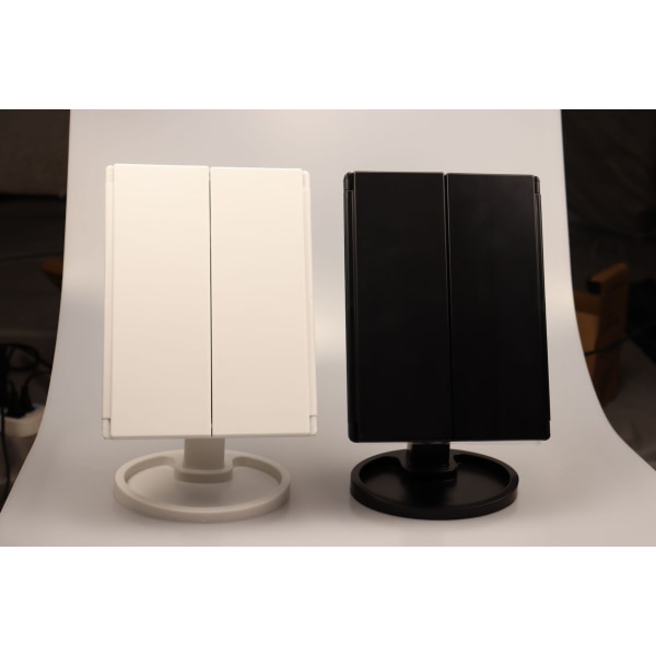 Intelligent LED kosmetisk spegel, USB trefaldig kosmetisk spegel black 22-light usb model