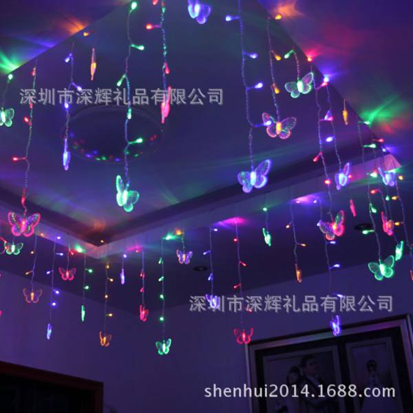 LED-lampa hängande bröllopsrum dekorativa lampor Butterfly Light purple