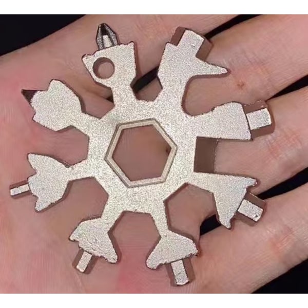 Multifunktionell Snowflake Tool Octagonal 18 I One 银色