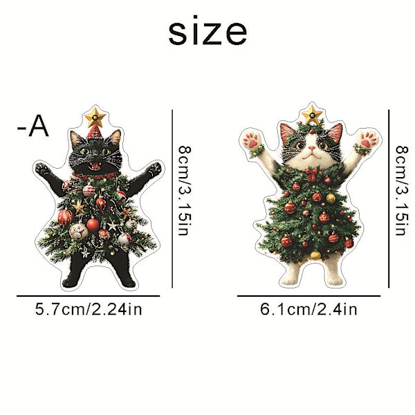 Jultomte Svart Katt Vit Katt Julgran Barnpresent Nyckelring Hänge Ryggsäck Nyckelring Hänge