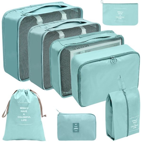 Åtta delar vattentät reseförvaringsväska Digital Bag -Blue Lagoon suit