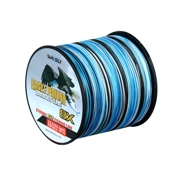 Pe Luya Line 8 punottu kalastussiima vahvoilla hevosilla 4-part camouflage blue  (100m) 0.8 # -10lb