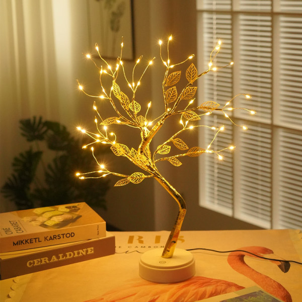 Led Firefly Tree Lamp Starry Dekorativ Lampa 72 lamp - golden leaf tree lamp battery+usb dual-purpose model