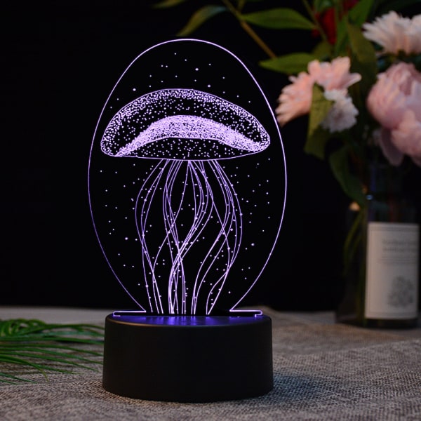 USB Creative Jellyfish 3d Nightlight Bordslampa mönsterdesign