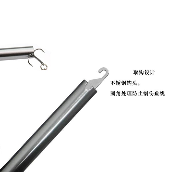 Aluminiumlegering Bärbar T-krok Extractor Fiskkrok Separator 4 # silver+silver buckle spring rope