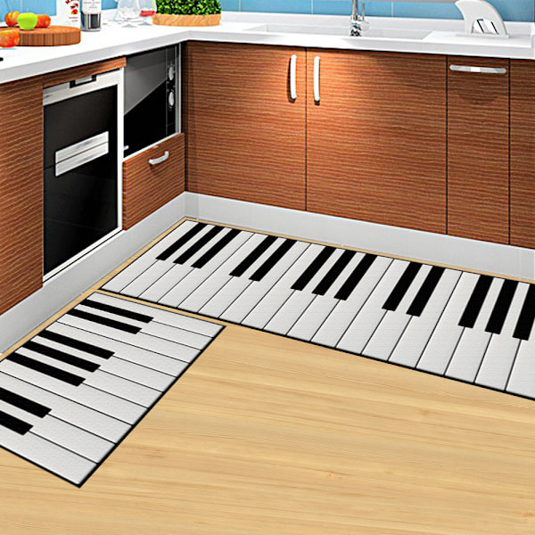 Köksmattor, sängmattor för sovrum kan maskintvättas. piano keys 40 * 60+40 * 120cm two packs