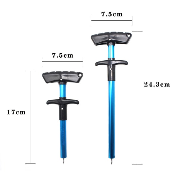 Aluminiumlegering Bärbar T-krok Extractor Fiskkrok Separator 1 # blue+blue buckle spring rope