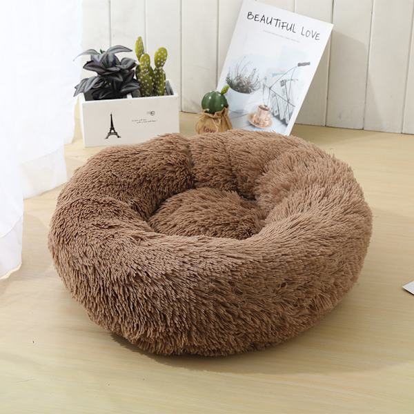 Pyöreä plushi lemmikkipesä Light coffee color Outer diameter 40cm