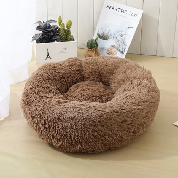 Pyöreä plushi lemmikkipesä Light coffee color Outer diameter 50cm