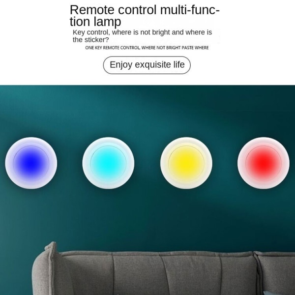 LED-kaukosäätimellä varustettu yövalo, 13 väriä RGB, himmennettävä tunnelmavalaistus 1 remote 3 lights Rgb