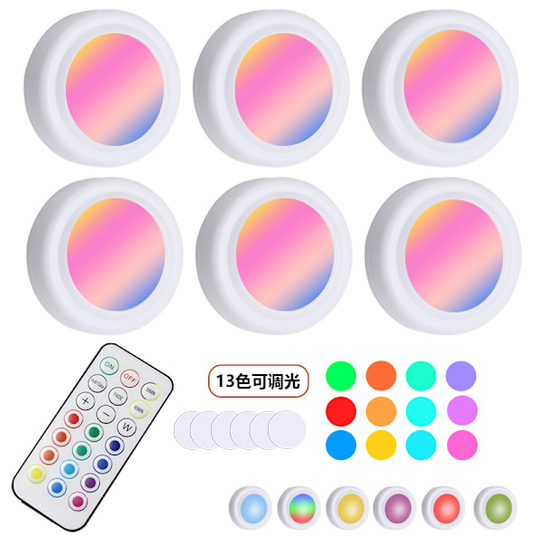 LED-kaukosäätimellä varustettu yövalo, 13 väriä RGB, himmennettävä tunnelmavalaistus 1 remote 3 lights Rgb