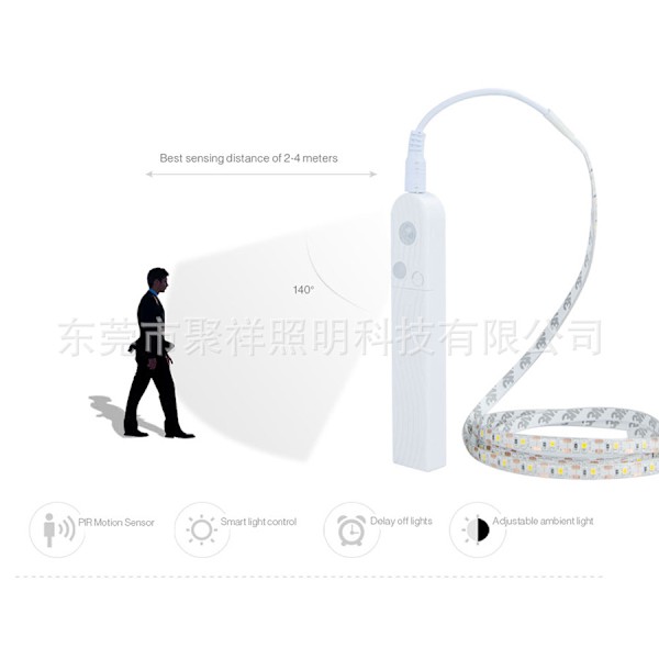 Akku-laatikko Induktio LED Pehmeä Lamppu Portaiden Lamppu Kaapin Lamppu 6500k(冷白) 3米