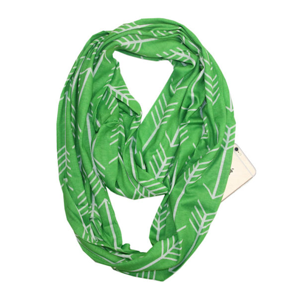 Lämmin vetoketjullinen taskuhuivi Leopardi taskuhuivi Infinity-huivi syc-04四叶草-橘色 180*25cm