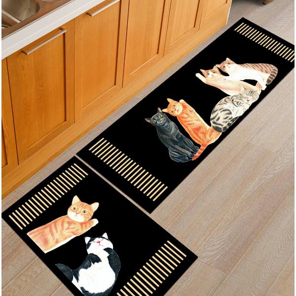 Köksmattor, sängmattor för sovrum kan maskintvättas. 5 cats 40 * 60+40 * 120cm two packs