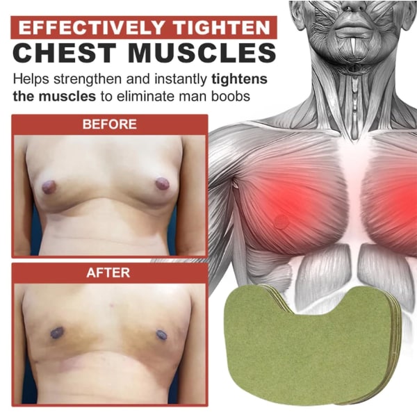 Gynecomastia Cellulite Melting Patch, Gynecomastia Cellulite Melting Patch,gynecomastia Tightening Ginger Patch,chest Belly Fat Remove For Men 2 boxes 24 Pcs