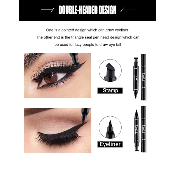Black Winged Wing Eyeliner Stämpel Vattentät Eye Liner Penna Flytande 2 large sizes