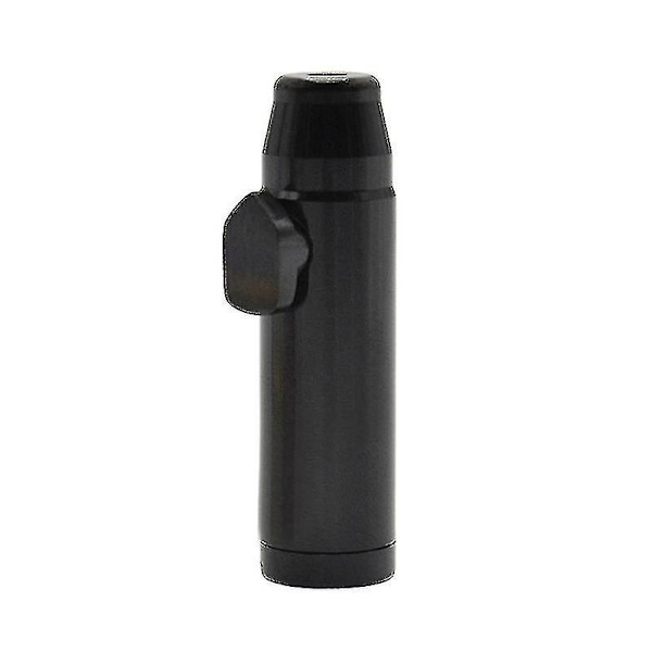 Metal Flat Bullet Raket Sniffer Snorter Sniffer Dispenser-hao Black