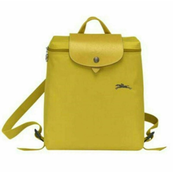 Ny Longchamp Le Pliage Nylon Dragkedja Ryggsäck Avocado Yellow