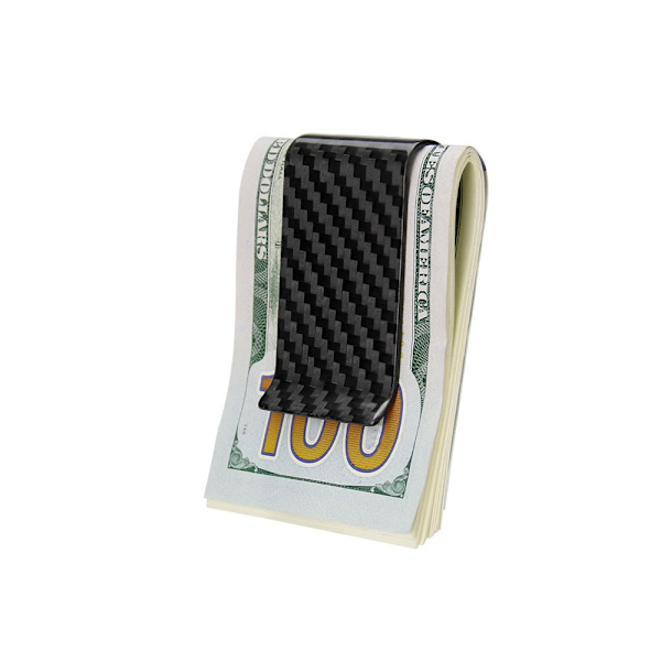 Kolfiber Liten Storlek Mynt Clip Banksedel Clip Multi-Purpose Carbon Fiber Clip Money Clip Banksedel Clip Kolfiber Mynt Klipp Forged Gold Foil 38MM