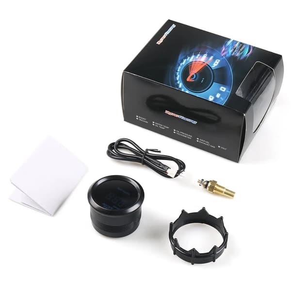 Vanntemperaturmåler 2\" 52mm numerisk vanntemperaturmåler LED blå stemmekontroll med sensor BX 101462