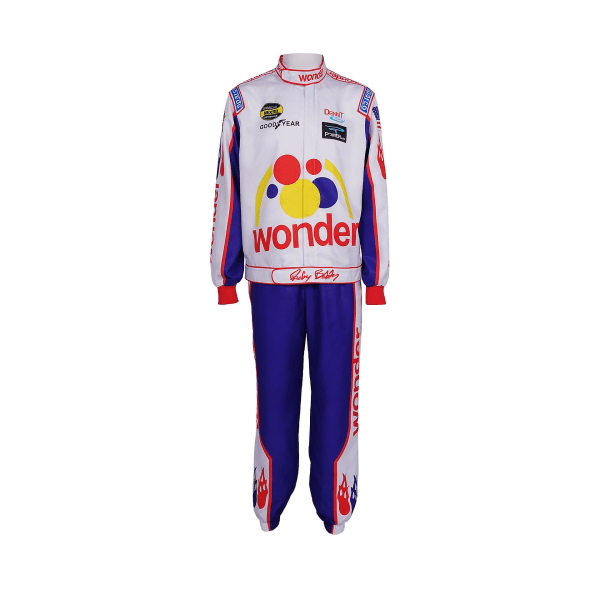 Ricky Bobby Jumpsuit Talladega Nights Vuxen Kostym Racing Karaktär Spelas Fest Kostym Set White 3XL