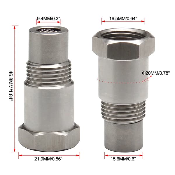 1 stk. M18 X 1,5 Rustfrit Stål Ilt Sensor Spacer Adapter Bung Katalysator Kontrollér Motorlys Fix