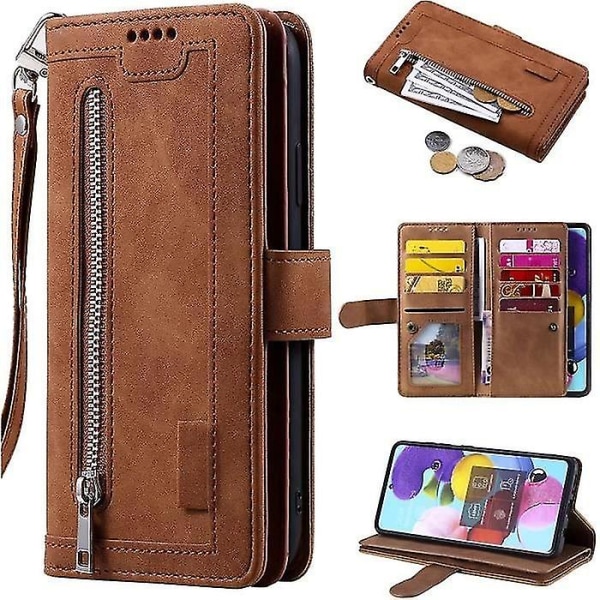 Samsung Galaxy A40 Läderfodral PU Läder Kortplatser Funktion Gratis Stativ 2 Stycken Ver X Skärmskydd