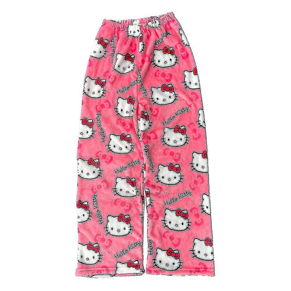 2023 jul Sanrio Hello Kitty Pyjamas Byxor Unisex höst och vinter Varm flanell Pyjamas Trendig pumpa 2000 Tecknad hemkläder 6 XXL