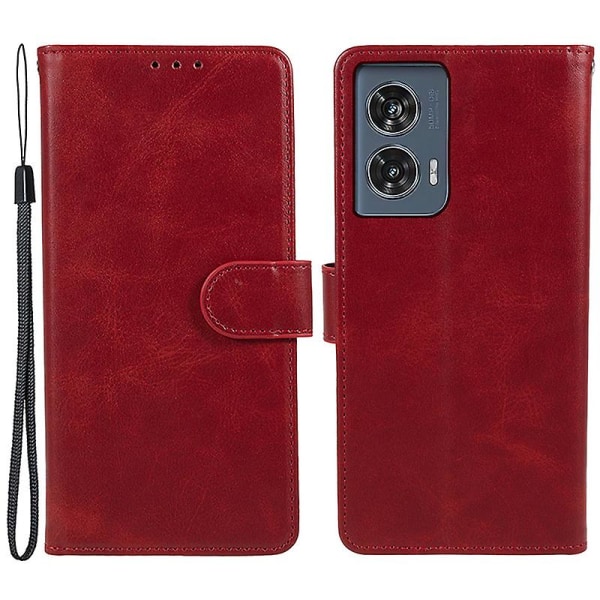 Stötsäkert cover till Motorola Edge 50 Fusion Case Magnetic Calf Texture Plånbok Telefonskal Red