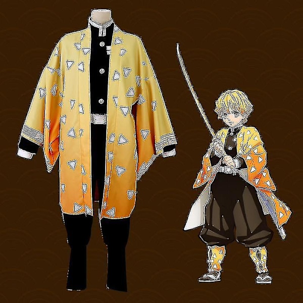 Barn Anime Demon Slayer Cosplay Kostym Set Vuxen Tanjirou Nezuko Dräkt Agatsuma Zenitsu 110