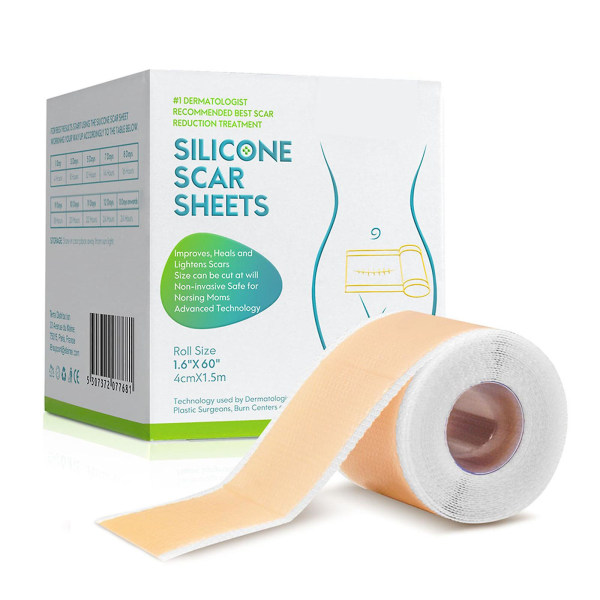 Silikon ärrklistermärken Medicinsk silikon Lätt att riva Gel Tape Roll Medical Grade Phtot Color
